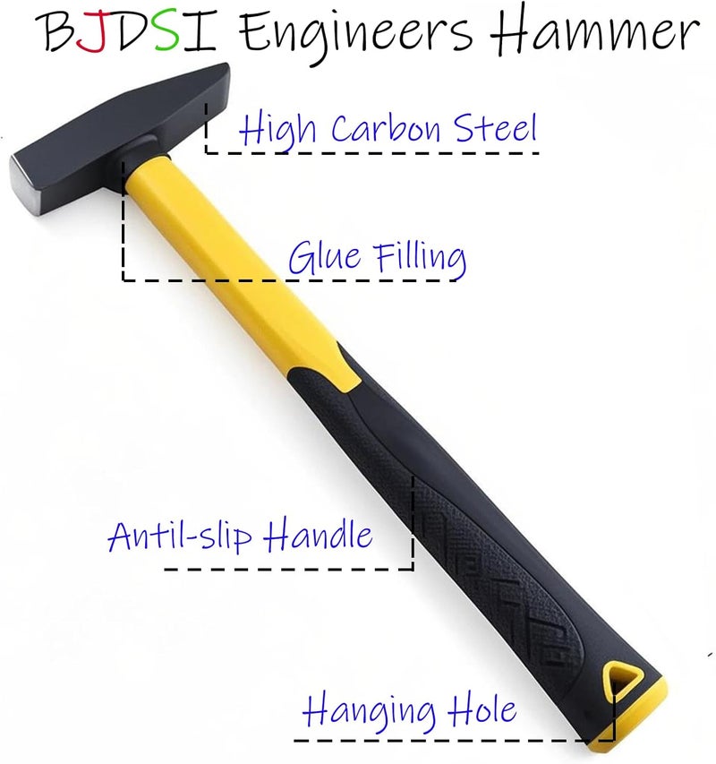 BJDSI 10 oz Blacksmith Hammer,Anti-Shaking,Anti-Rust,Shock-Proof Plastic Handle. - Image 3
